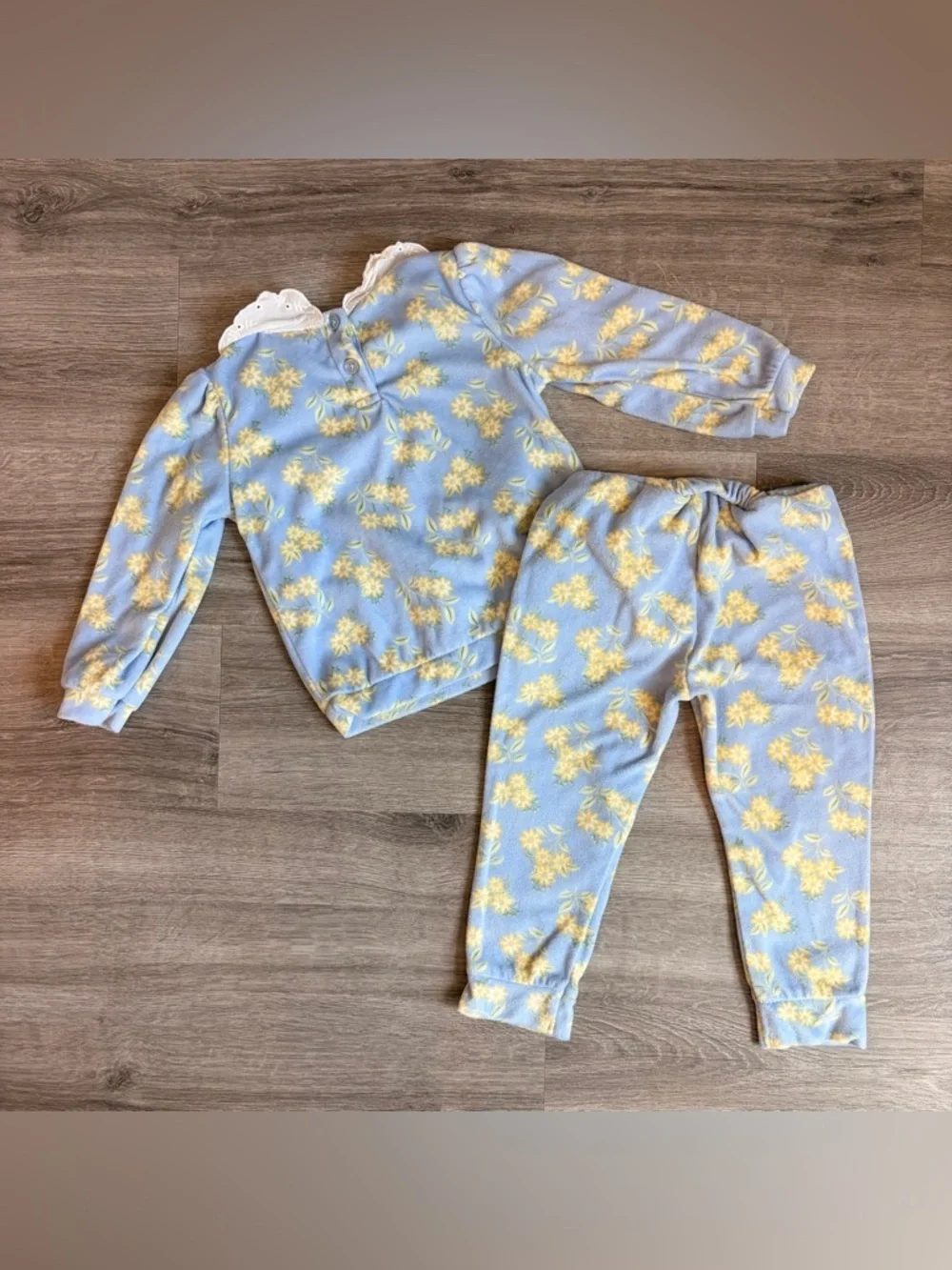 Little Lass Baby Baby girls floral print fleece pajama set